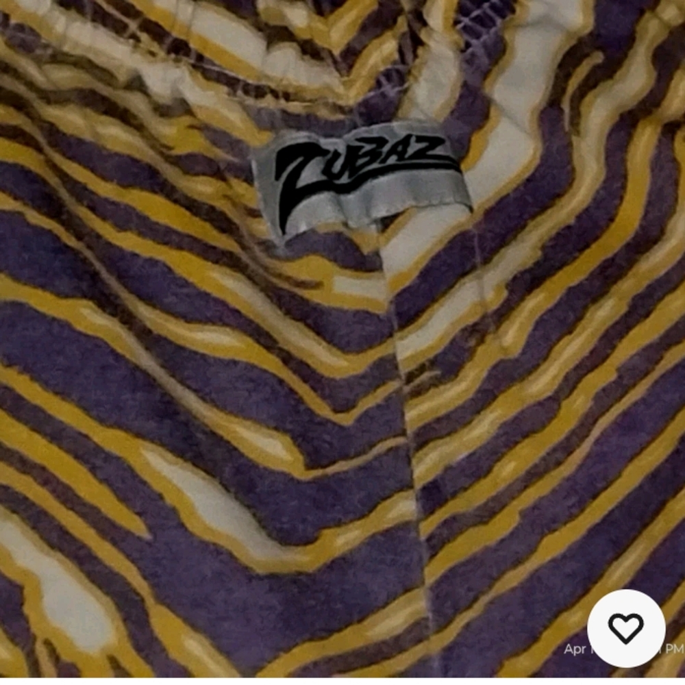 VINTAGE ZUBAZ MINNESOTA VIKINGS NFL Purple and Yellow Zebra Print Pants. SIZE S